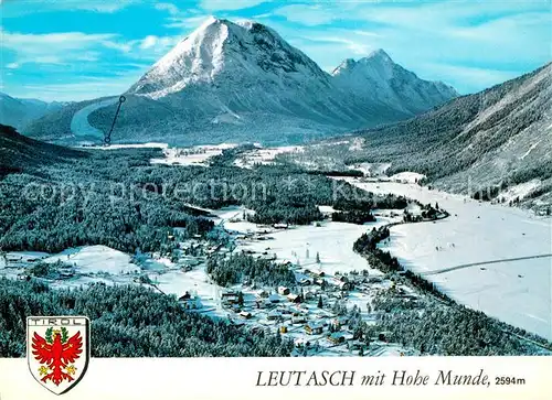 AK / Ansichtskarte Leutasch Fliegeraufnahme mit Hohe Munde Kat. Leutasch Tirol