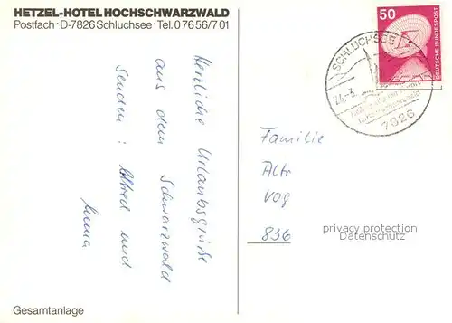 AK / Ansichtskarte Schluchsee Hetzel Hotel Hochschwarzwald Kat. Schluchsee