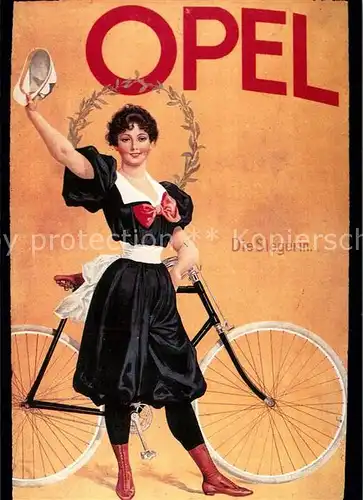 AK / Ansichtskarte Fahrrad Opel Fahrraeder Plakat 1898 Fahrrad Kat. Zweiraeder