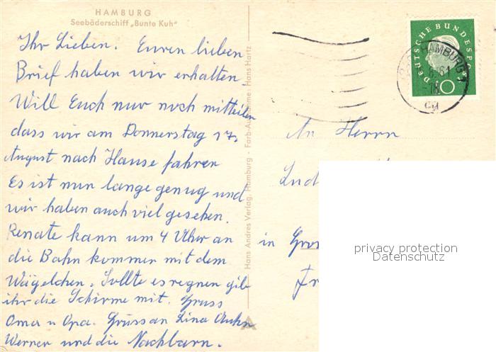 AK / Ansichtskarte Schiffe Ships Navires Seebaederschiff Bunte Kuh