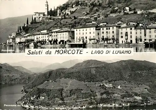 AK / Ansichtskarte Morcote Lago di Lugano Haeuserpartie am Luganer See Fliegeraufnahme Morcote