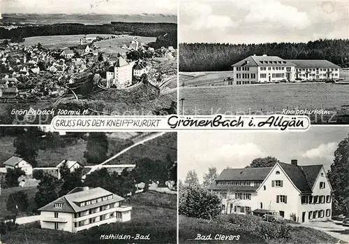 AK / Ansichtskarte Groenenbach Bad Fliegeraufnahme Kneippkurheim Mathildenbad Bad Clevers Groenenbach Bad Kat. Bad Groenenbach