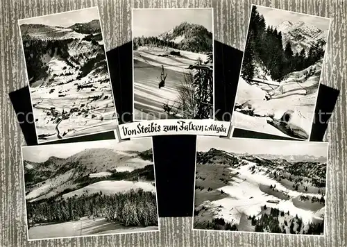 AK / Ansichtskarte Steibis Allgaeuer Skigebiet Wintersportplatz Allgaeuer Alpen Fliegeraufnahme Steibis Kat. Oberstaufen