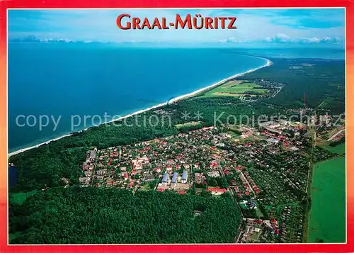 AK / Ansichtskarte Graal Mueritz Ostseebad Fliegeraufnahme mit Strand Graal Mueritz Ostseebad Kat. Seeheilbad Graal Mueritz
