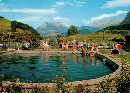 AK / Ansichtskarte Hinterthiersee Hotel Pension Juffing Schwimmbad Hinterthiersee Kat. Thiersee Tirol