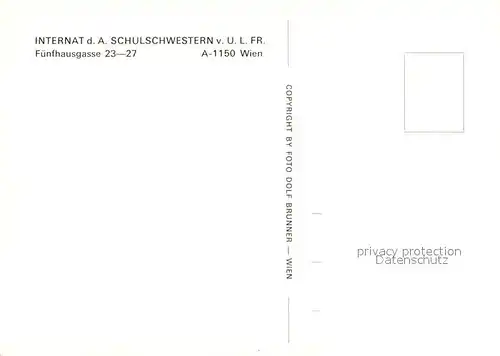 AK / Ansichtskarte Wien Internat d. A. Schulschwestern  Wien Kat. Wien