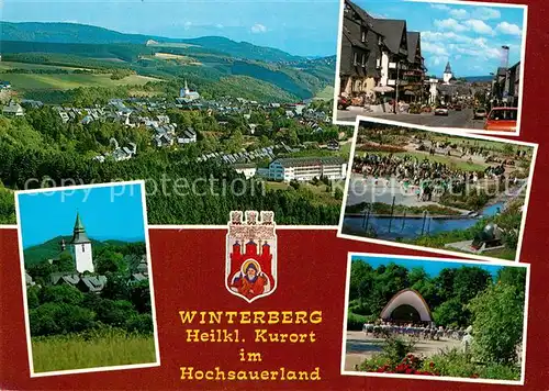 AK / Ansichtskarte Winterberg Hochsauerland Panorama Kirchturm Kurkonzert  Winterberg Hochsauerland Kat. Winterberg