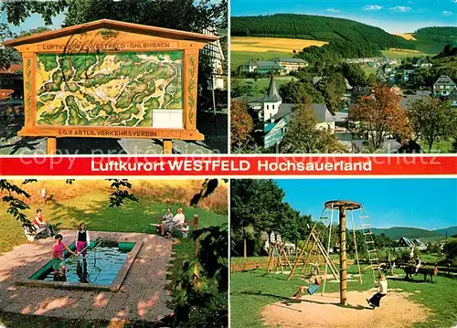 AK / Ansichtskarte Westfeld Sauerland wAnderkarte Spielplatz Wassertretbecken Westfeld Sauerland Kat. Schmallenberg