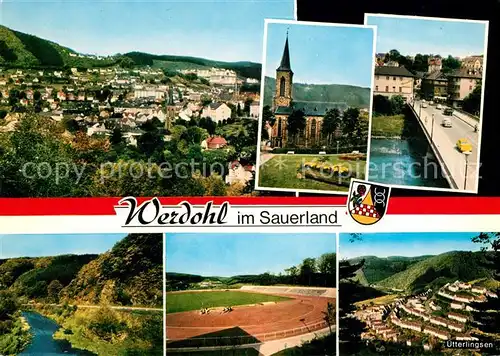 AK / Ansichtskarte Werdohl Panorama Kirche Uterlingsen Autobruecke Werdohl Kat. Werdohl