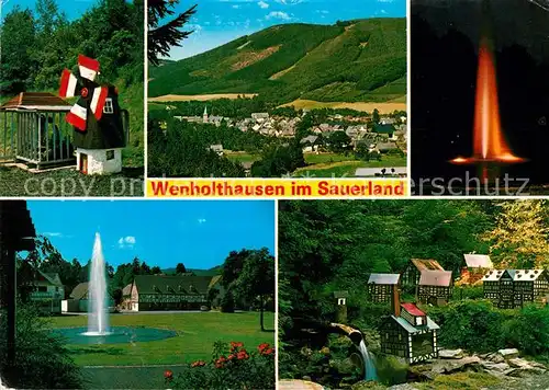 AK / Ansichtskarte Wenholthausen Panorama Wasserfontaene Nachtaufnahme  Wenholthausen Kat. Eslohe (Sauerland)