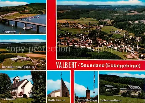 AK / Ansichtskarte Valbert Biggesee Blindenerholungsheim Kirchen Robert Kolb Turm Schullandheim Valbert Kat. Meinerzhagen