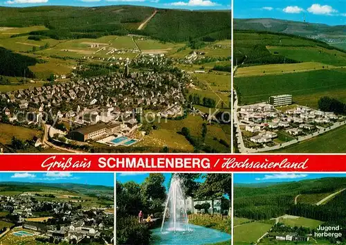 AK / Ansichtskarte Schmallenberg Fliegeraufnahme Jugendherberge Brunnen Schmallenberg Kat. Schmallenberg