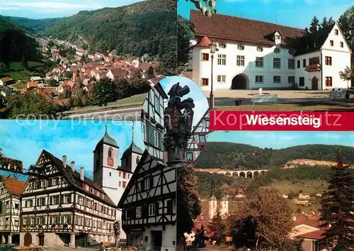 AK / Ansichtskarte Wiesensteig Fachwerkhaeuser Viadukt Panorama Wiesensteig Kat. Wiesensteig