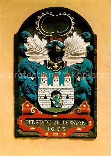 AK / Ansichtskarte Celle Niedersachsen Wappen am Rathaus Celle Niedersachsen Kat. Celle