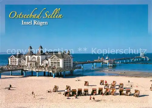 AK / Ansichtskarte Sellin Ruegen Strand Seebruecke Tauchgondel Sellin Ruegen Kat. Sellin Ostseebad