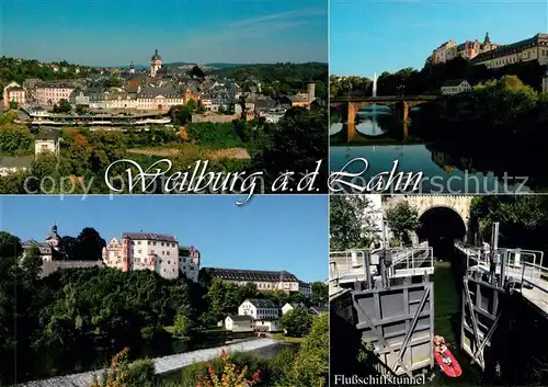 AK / Ansichtskarte Weilburg Flussschiffstunnel Panorama Schloss Weilburg Kat. Weilburg Lahn