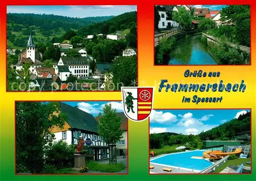 AK / Ansichtskarte Frammersbach Panorama Freibad  Frammersbach Kat. Frammersbach