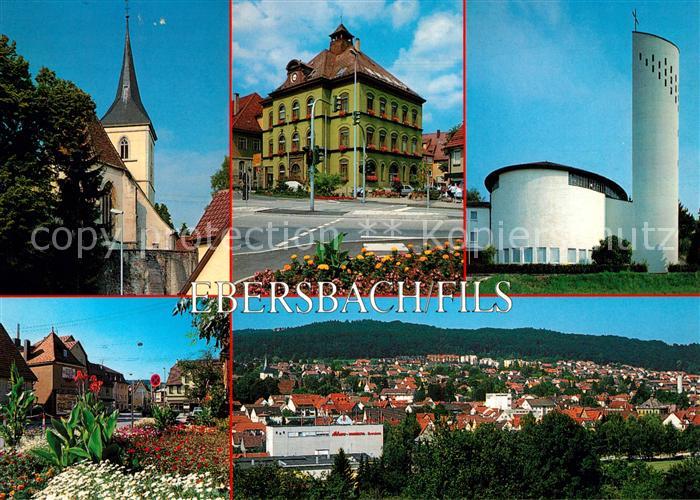 AK / Ansichtskarte Ebersbach Fils Kirche Panorama Ebersbach Fils Kat