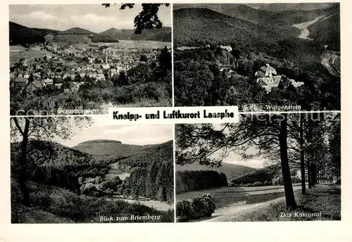 AK / Ansichtskarte Laasphe Panorama Schloss Wittgenstein Briemberg Koenigstal Laasphe Kat. Bad Laasphe