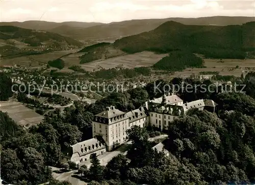 AK / Ansichtskarte Laasphe Fliegeraufnahme mit Schloss Wittgenstein Laasphe Kat. Bad Laasphe