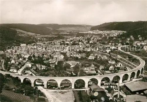 AK / Ansichtskarte Nagold Fliegeraufnahme mit Viadukt Nagold Kat. Nagold