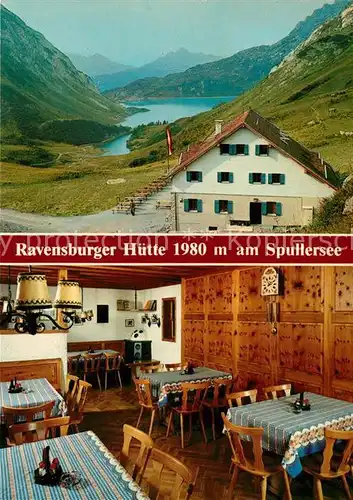 AK / Ansichtskarte Ravensburgerhuette am Spullersee Gaststube Ravensburgerhuette Kat. Vorarlberg