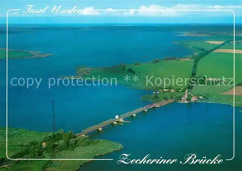 AK / Ansichtskarte Insel Usedom Zecheriner Bruecke Fliegeraufnahme Insel Usedom