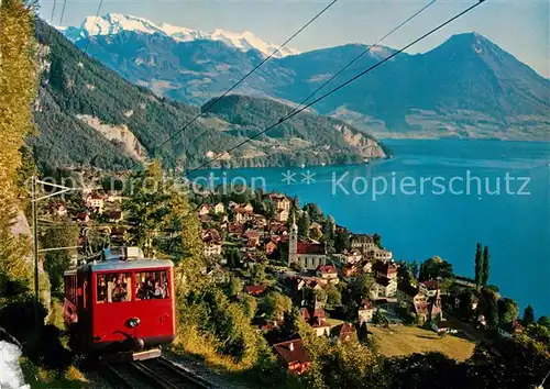AK / Ansichtskarte Vitznau Vierwaldstaettersee mit Rigi Bahn und Nidwaldner Alpen Vitznau Kat. Vitznau