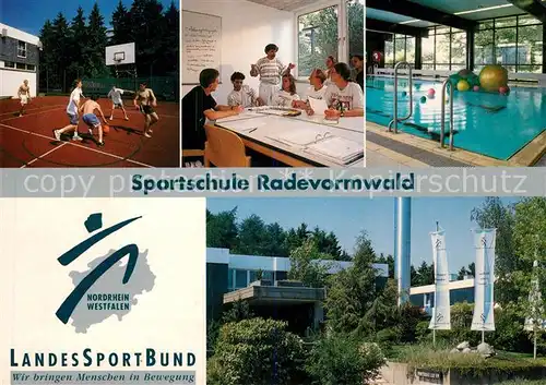 AK / Ansichtskarte Radevormwald Sportschule Schwimmbad Basketball Radevormwald Kat. Radevormwald