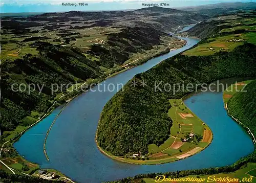 AK / Ansichtskarte Schloegener Schlinge Fliegeraufnahme Wesenufer Kohlberg Schloegener Schlinge Kat. Haibach ob der Donau