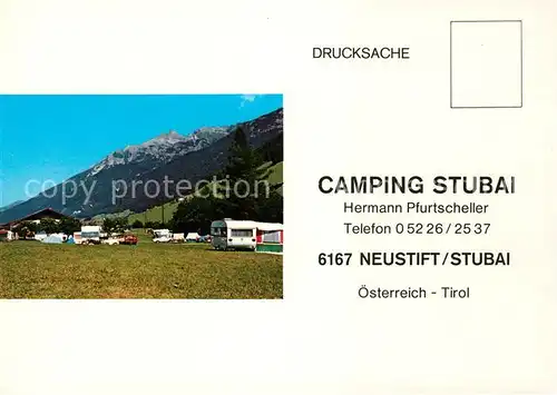 AK / Ansichtskarte Neustift Stubaital Tirol Campingplatz Neustift Stubaital Tirol Kat. Neustift im Stubaital