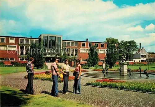 AK / Ansichtskarte Aarhus Volksbuecherei Brunnen Aarhus Kat. Arhus