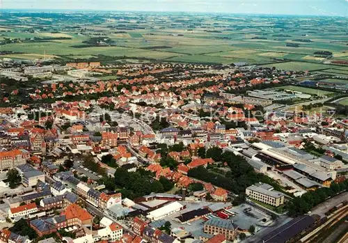 AK / Ansichtskarte Hjorring Fliegeraufnahme Politikens Kiosk Hjorring Kat. Nordjylland