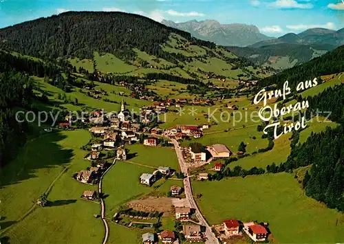 AK / Ansichtskarte Oberau Tirol Fliegeraufnahme Kaisergebirge Oberau Tirol Kat. Wildschoenau