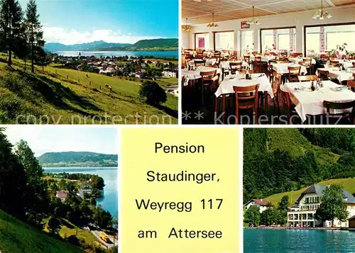 AK / Ansichtskarte Weyregg Attersee Pension Staudinger Weyregg Attersee Kat. Weyregg am Attersee