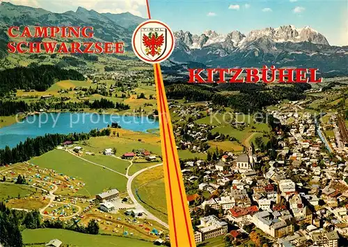 AK / Ansichtskarte Kitzbuehel Tirol Fliegeraufnahme Camping Schwarzsee Kitzbuehel Tirol Kat. Kitzbuehel