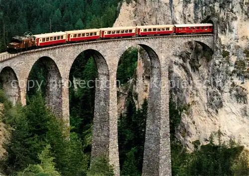 AK / Ansichtskarte Rhaetische Bahn Salonzug Landwasser Viadukt Filisur   Kat. Eisenbahn