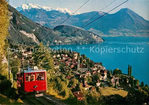 AK / Ansichtskarte Zahnradbahn Rigi Bahn Vitznau Vierwaldstaettersee Nidwaldner Alpen  Zahnradbahn Kat. Bergbahn