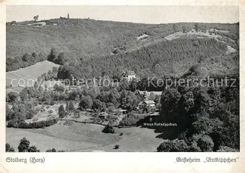 AK / Ansichtskarte Stolberg Harz Gaesteheim Haus Rotkaeppchen Fliegeraufnahme Stolberg Harz Kat. Stolberg Harz