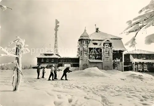 AK / Ansichtskarte Krusne Hory Chata na Klinovci nejvyssi hora Krusnych hor Berghuette Keilberg Wintersport Krusne Hory Kat. Tschechische Republik