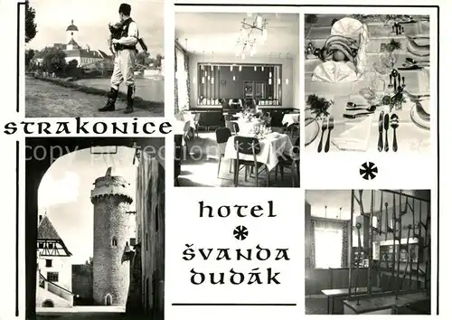 AK / Ansichtskarte Strakonice Strakonitz Hotel Svanoa Dudak Restaurant Trachten Strakonice Strakonitz Kat. Tschechische Republik