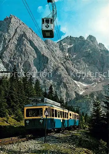 AK / Ansichtskarte Zahnradbahn Seilbahn Bayerische Zugspitzbahn Zugspitze Zahnradbahn Kat. Bergbahn