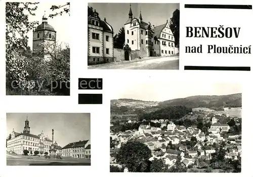 AK / Ansichtskarte Benesov nad Ploucnici Teilansichten Turm Platz Stadtpanorama Benesov nad Ploucnici Kat. Bensen