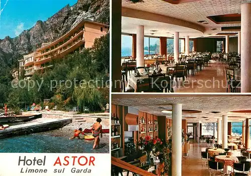 AK / Ansichtskarte Limone sul Garda Hotel Astor Restaurant Strand Limone sul Garda Kat. 
