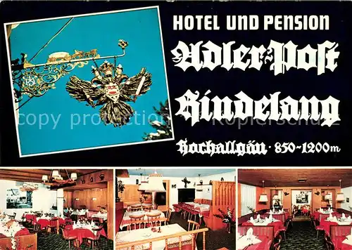 AK / Ansichtskarte Hindelang Hotel Pension Adler Post Restaurant Tuerschild Hindelang Kat. Bad Hindelang