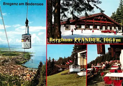 AK / Ansichtskarte Bregenz Vorarlberg Berghaus Pfaender Bergbahn Blick auf den Bodensee Bregenz Vorarlberg Kat. Bregenz
