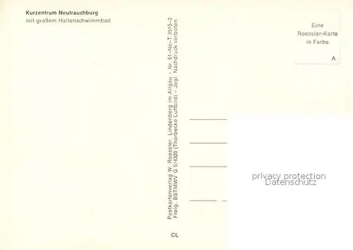 AK / Ansichtskarte Neutrauchburg Kurzentrum mit Hallenschwimmbad Fliegeraufnahme Neutrauchburg Kat. Isny im Allgaeu