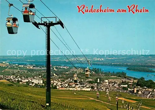 AK / Ansichtskarte Ruedesheim Rhein Panorama Rheintal Seilbahn zum Niederwalddenkmal Sessellift Ruedesheim Rhein Kat. Ruedesheim am Rhein