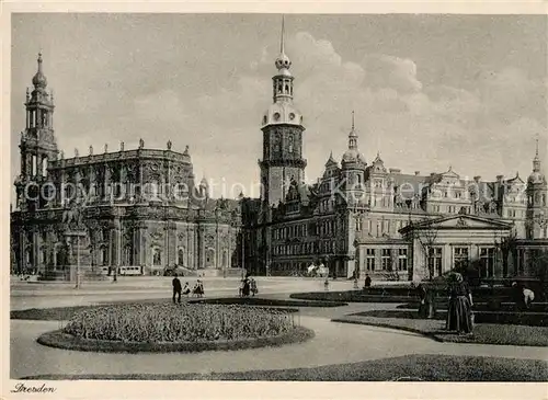 Dresden Schloss und Hofkirche am Theaterplatz Dresden Kat. Dresden Elbe