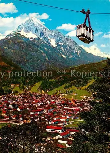 Mittenwald Karwendel Tirol mit Wetterstein und Karwendelbahn Mittenwald Karwendel Kat. Schwaz